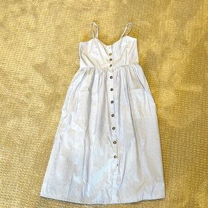 Blue & White Pinstriped Dress